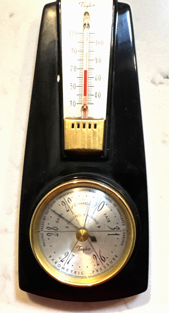 NICE TAYLOR INSTRUMENT CO. MCM BAROMETER THERMOMETER WALL MOUNT WORKING