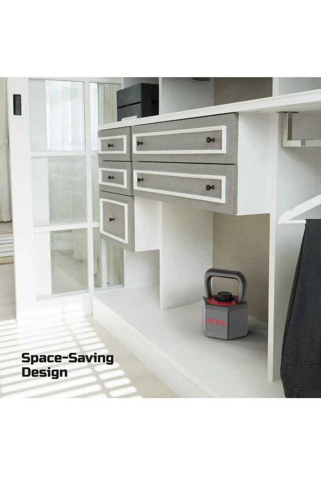 FitRx 25 lbs SmartStack Wide handle Adjustable Kettlebell, 40 lbs, Black