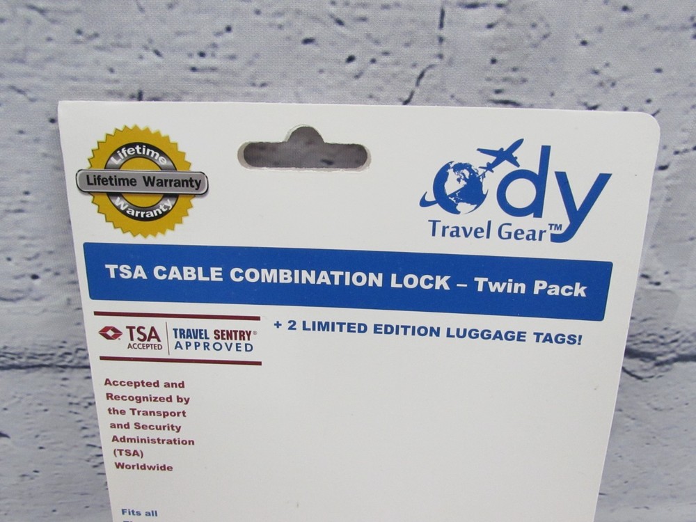 Ody TSA Approved Cable Luggage Locks Re-settable Combination New Missing Package