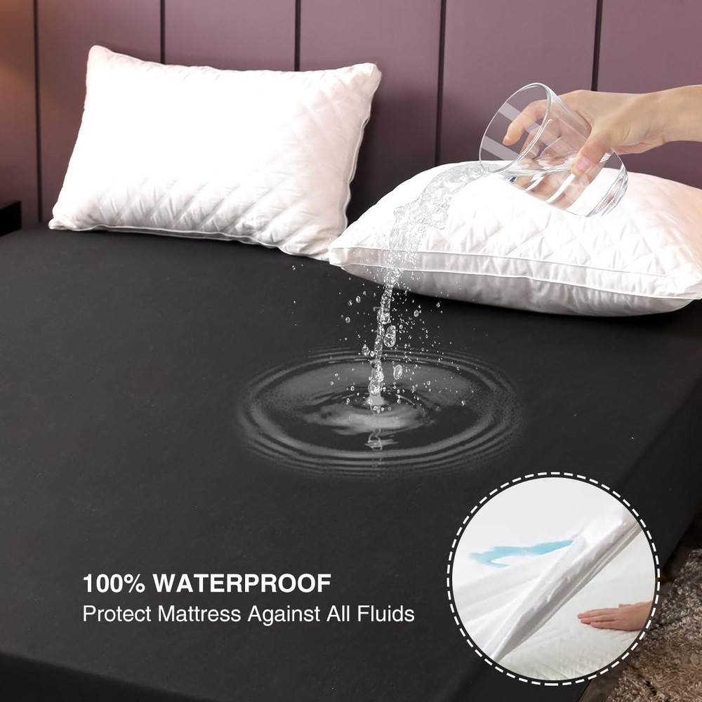 Waterproof Mattress Protector Cover King Size Deep Pocket Polyester Bed Mattr...