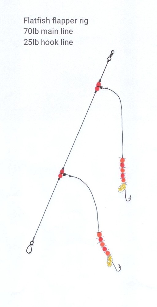 4x Flatfish flapper No2/0 circle hooks