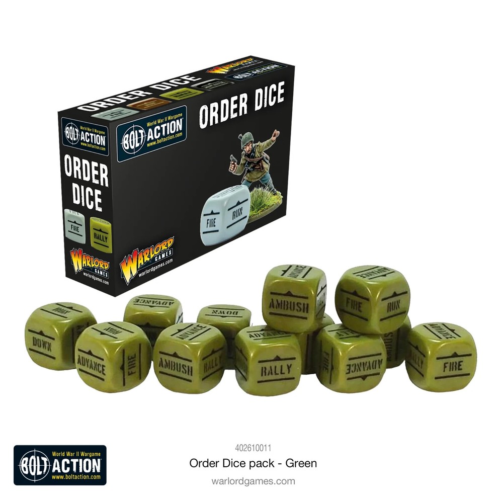 Warlord Games Bolt Action Orders Dice Pack - Green