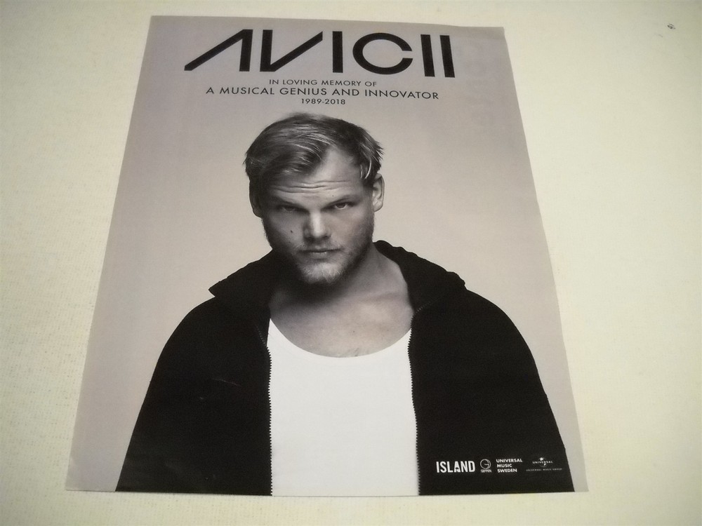 AVICII In Loving Memory - Musical Genuis and Innovator 2018 Promo Display Ad