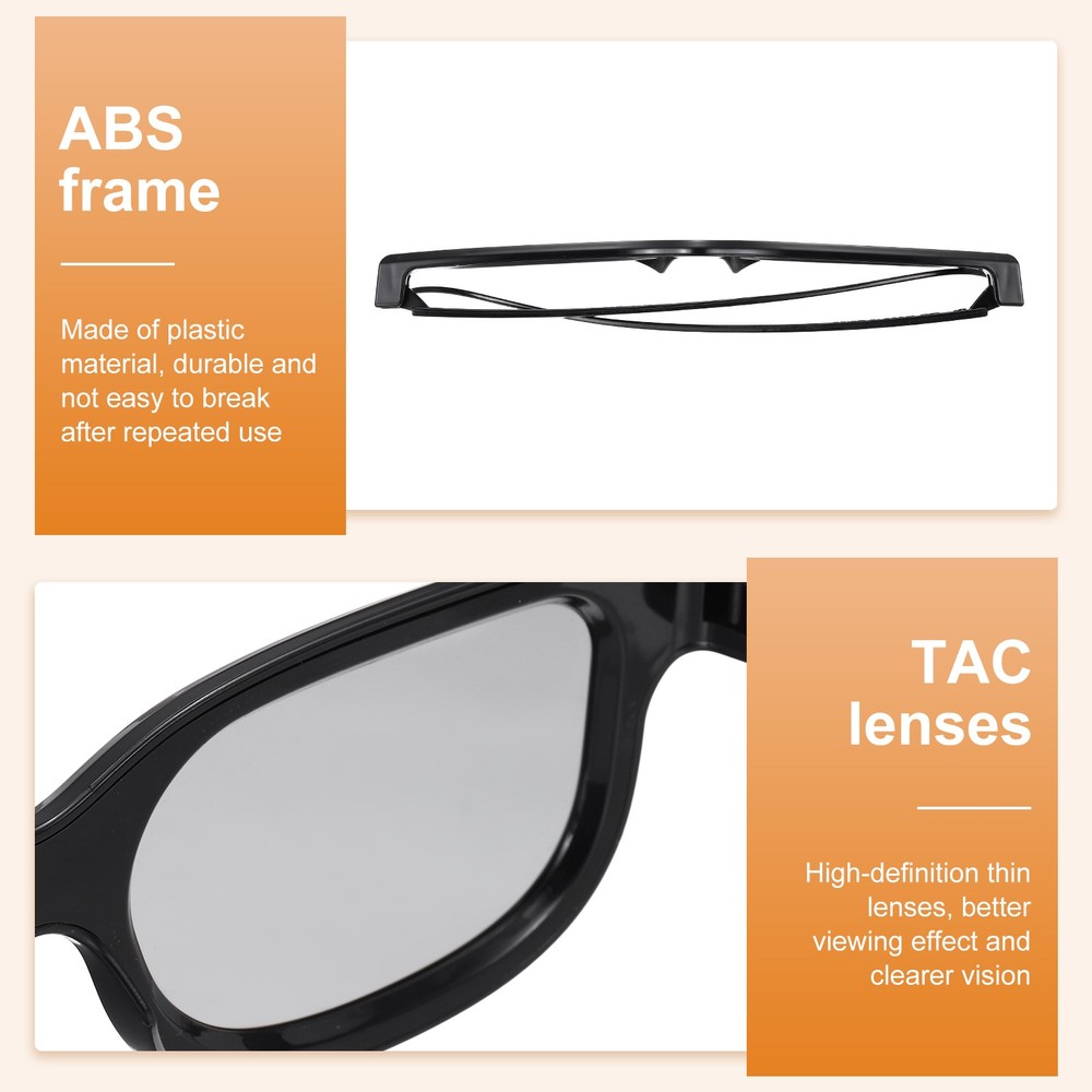 Polarized 3D Viewing Glasses, Passive Circular 3D Glasses,Black