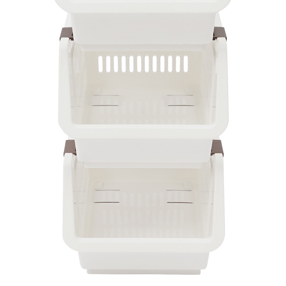 4PCS Stacking Storage Baskets Heavy Duty (38LBS Capacity) Storage Bins