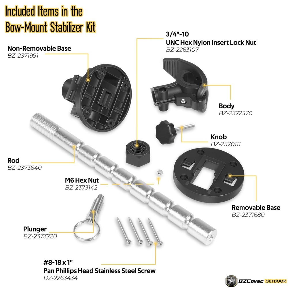 Steer Trolling Motor Stabilizer Mount Support for Minn Kota Terrova, Riptide,...