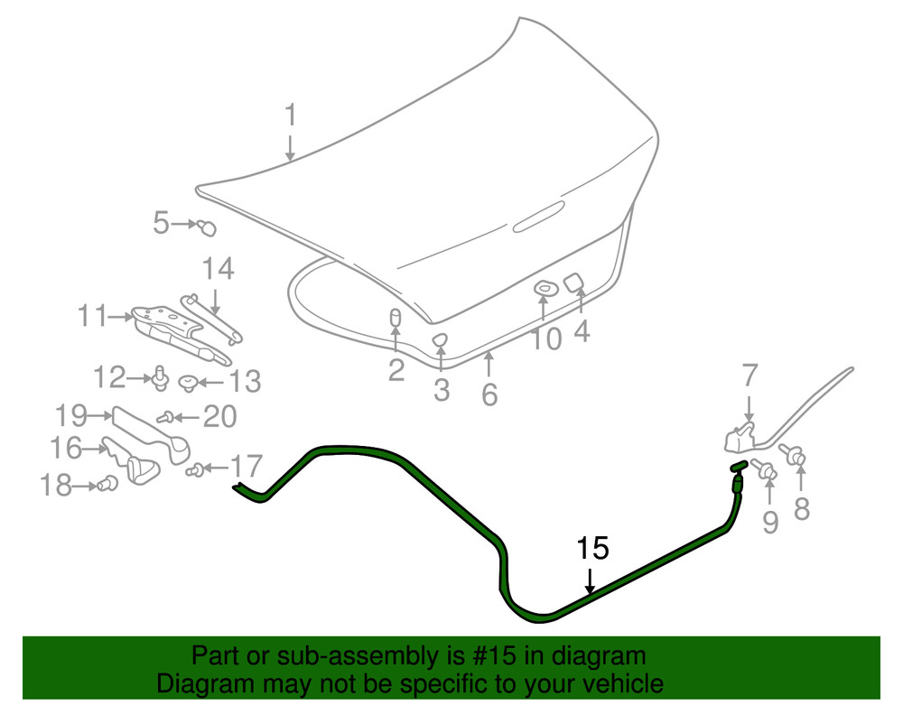 Genuine Mitsubishi Release Cable MR959963