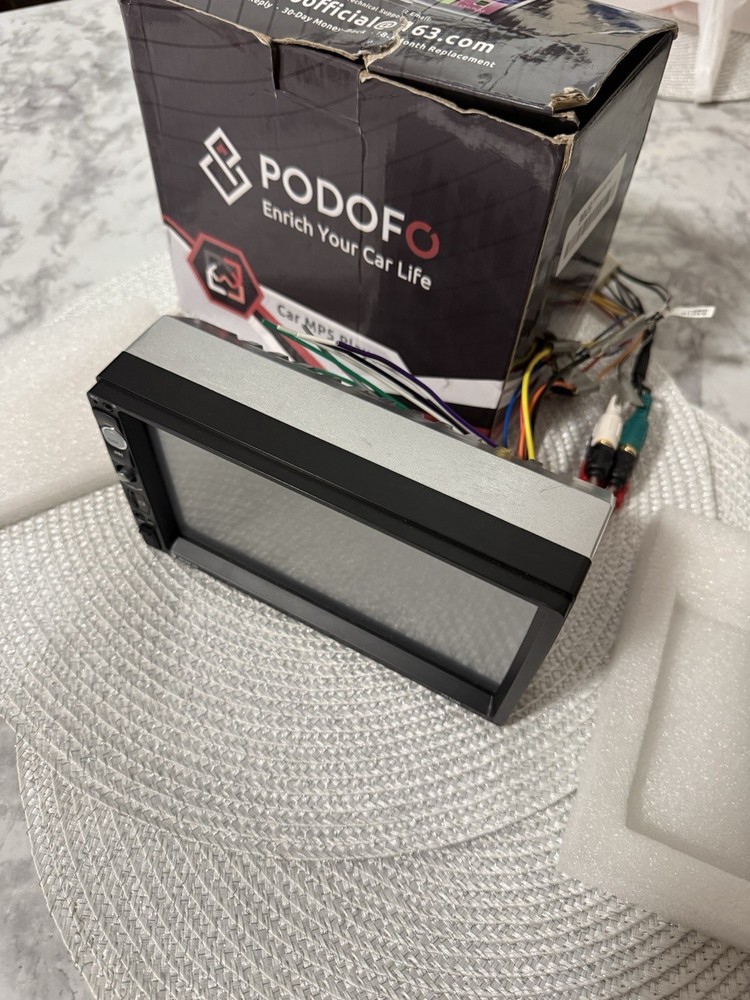 Podofo Car MP5 Player 7" Touch Screen 2 DIN Bluetooth Rear Camera Mirror Link