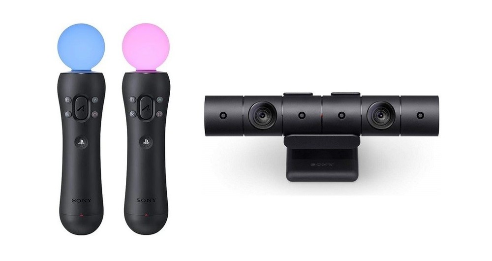 Sony PlayStation VR PSVR Camera + 2 Pack Move Motion Controllers for PS4