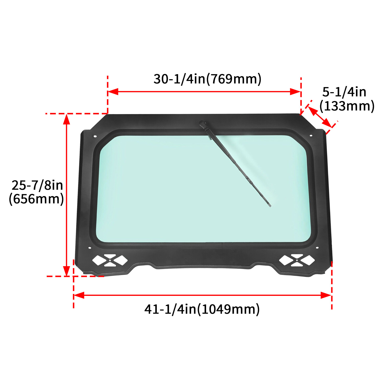 For Polaris RZR Windshield Full Glass with Wiper 900 1000 Trail S, XP Turbo