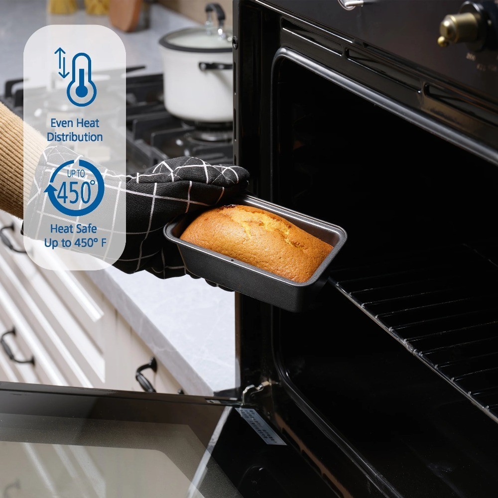 Nonstick Mini Loaf Pan 5.7x3x2 Inch 2-Pack Small Bread Baking