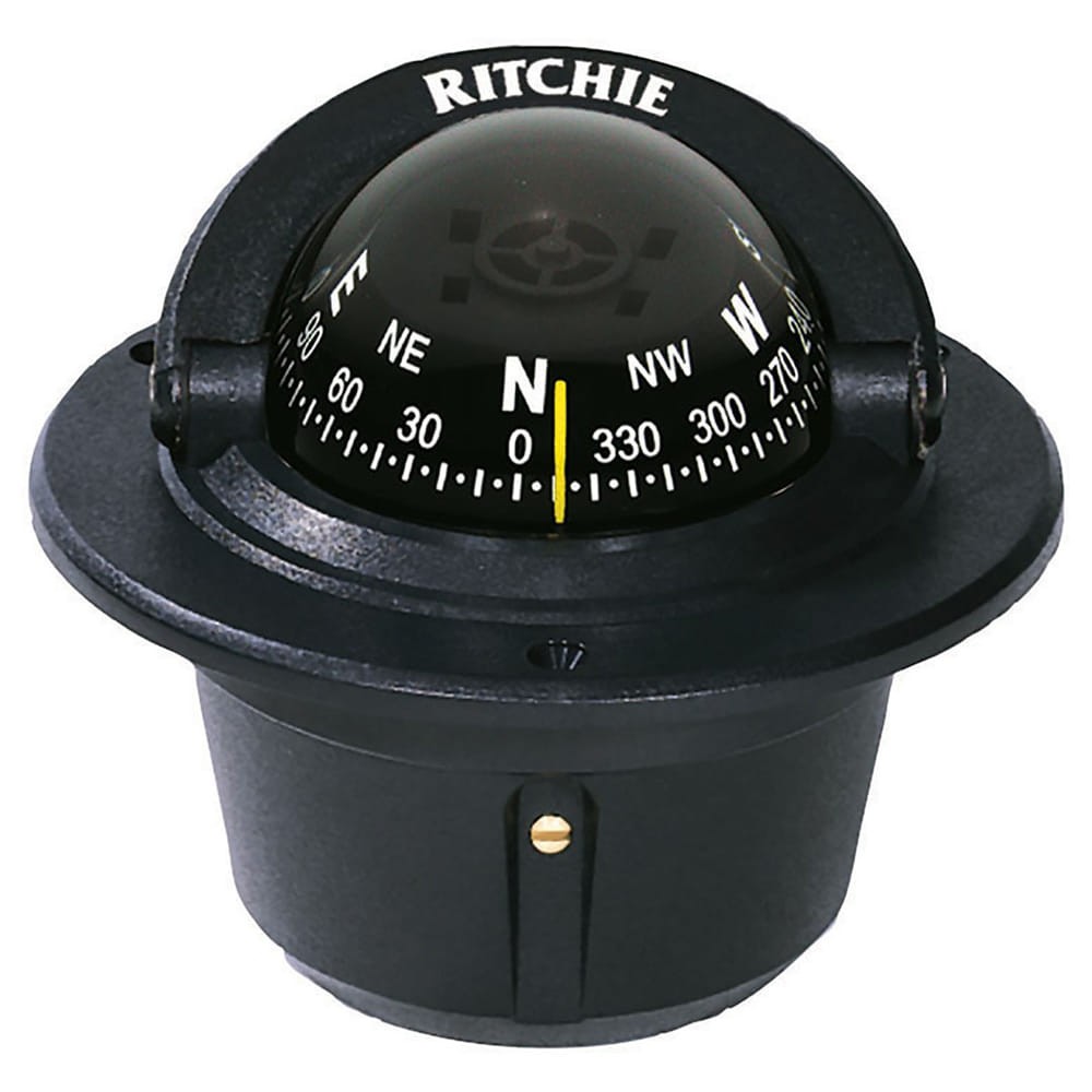 Pivot Black Dial Black Flush Mount Composite 12 Volt Green Light Compass