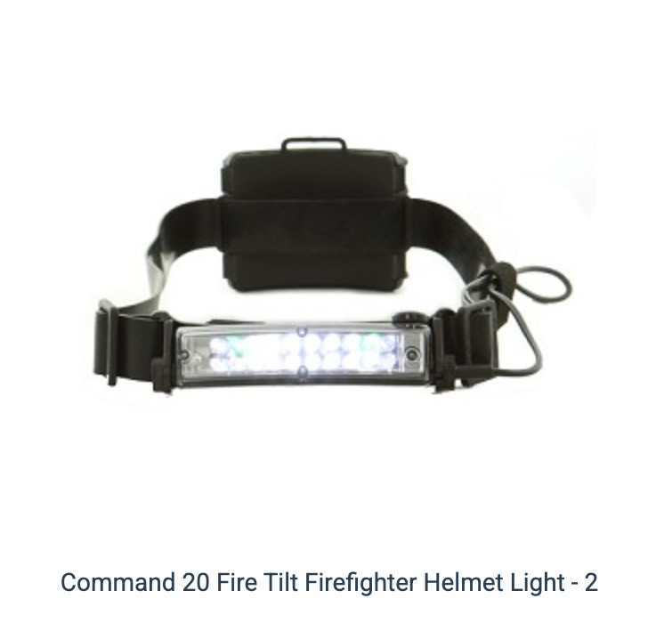 Firefighter LED Helmet Lite - FoxFury Command 20 Fire Ultra-Slim