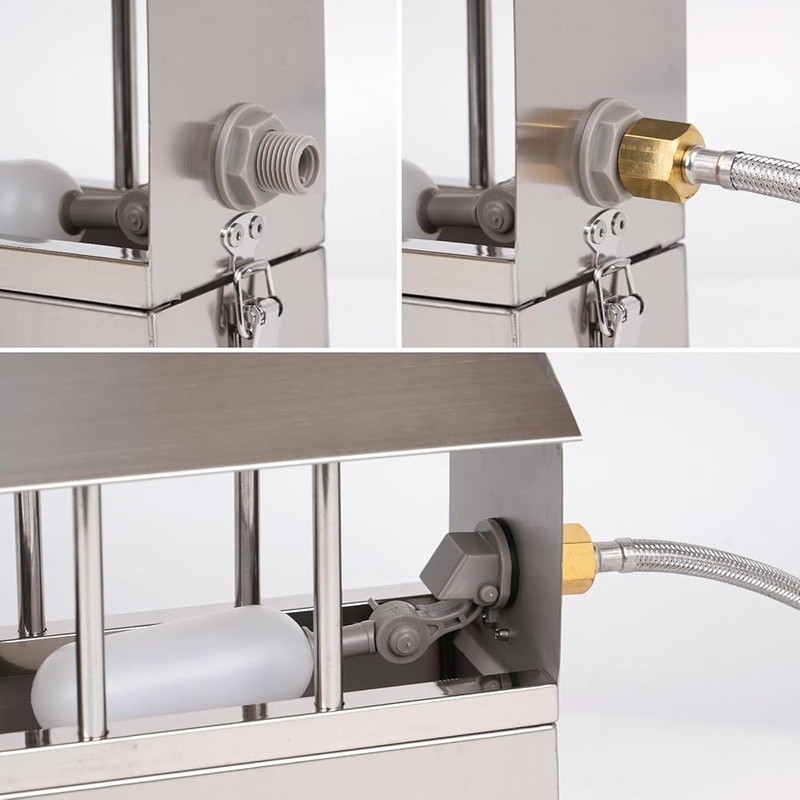 Automatic Stainless Steel Chicken Waterer 10 Drinking Windows Poultry Feeder