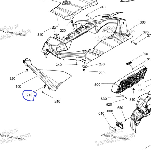 (6) GENUINE CAN-AM 17-25 MAVERICK X3 900 TURBO BLUE BODY CLIPS 705010721