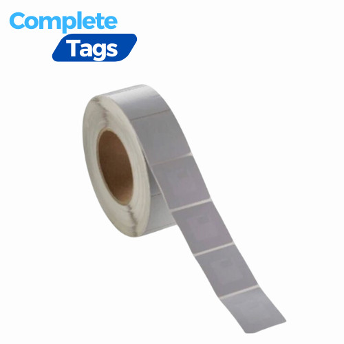 2,000 Authentic Checkpoint 410 RF 8.2MHz Labels 2X2 in Plain White Rolls