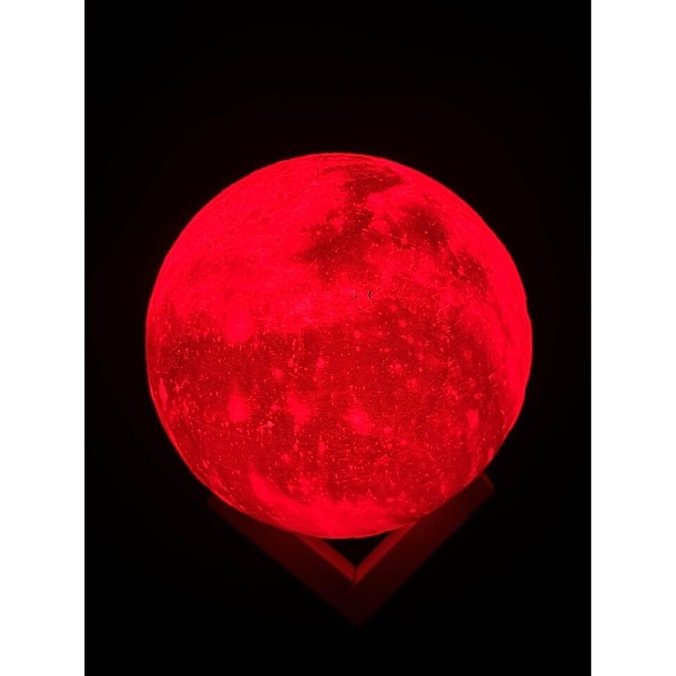 Moon Globe Night Light Multi Color 7in