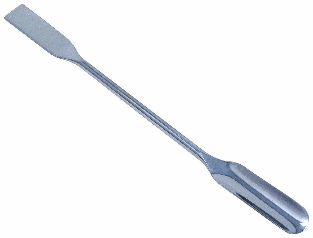 Double Ended Micro Lab Scoop Spoon,Half Rounded & Flat End Spatula Sampler, 6"