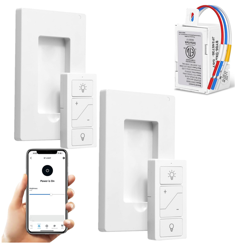 Wireless Light Switch Kit 3-Way Wireless Remote Control, Works with Alex