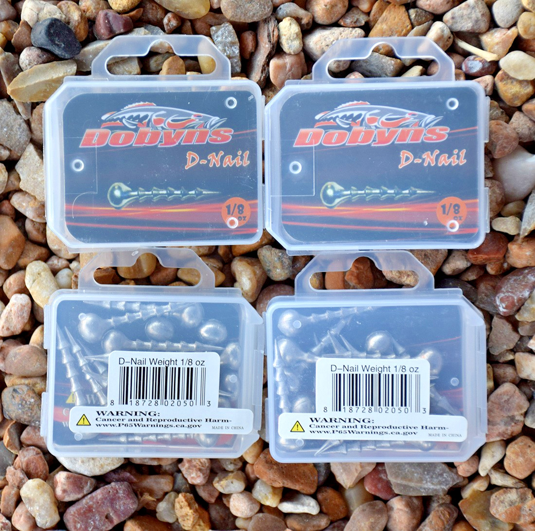 Lot of 4 Packages (15/ea) DOBYNS D-Nail Weight 1/8 oz Fishing Screws (60 Total)