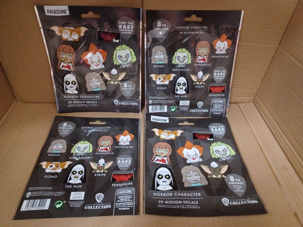 Paladone Original  Lot Of 4 Horror Character 3D Motion Decals 8 To Collect New