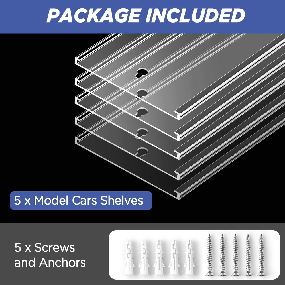 Storage Display Shelf Compatible with Model Car, Wall Mounted 1/64 Scale Mode...