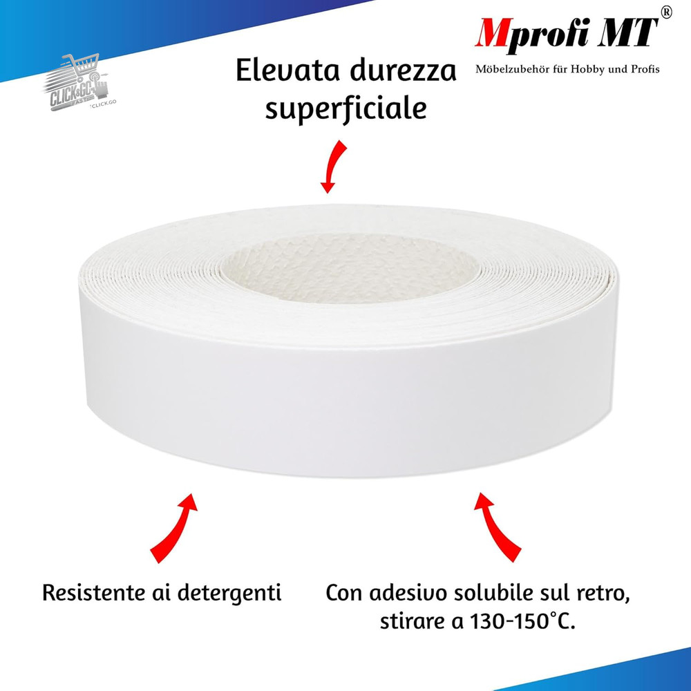 ® - White Effect Edge | 17mm X 5M | Easy to Apply | Mel Kitchen Edge