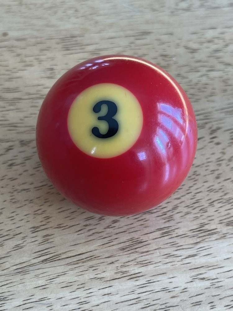 Vintage No. 3 Solid Red Pool Ball Billiard 2" Replacement