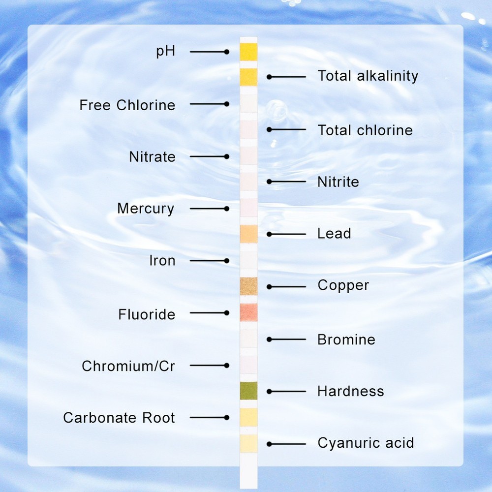 16 Parameters Water Test Strips – Accurate Home Drinking Water & Pool Test Kit