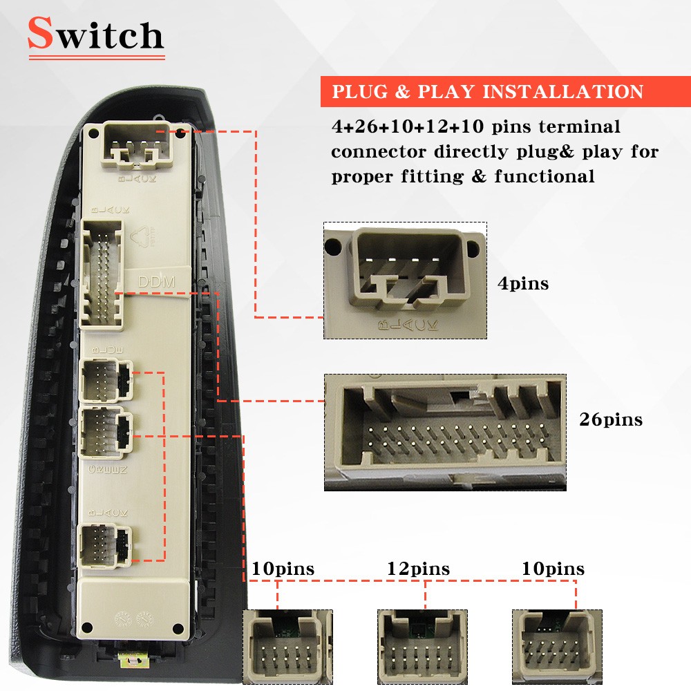 Front Driver Door Window Control Switch For GMC Sierra 2003-2007 15883323 US