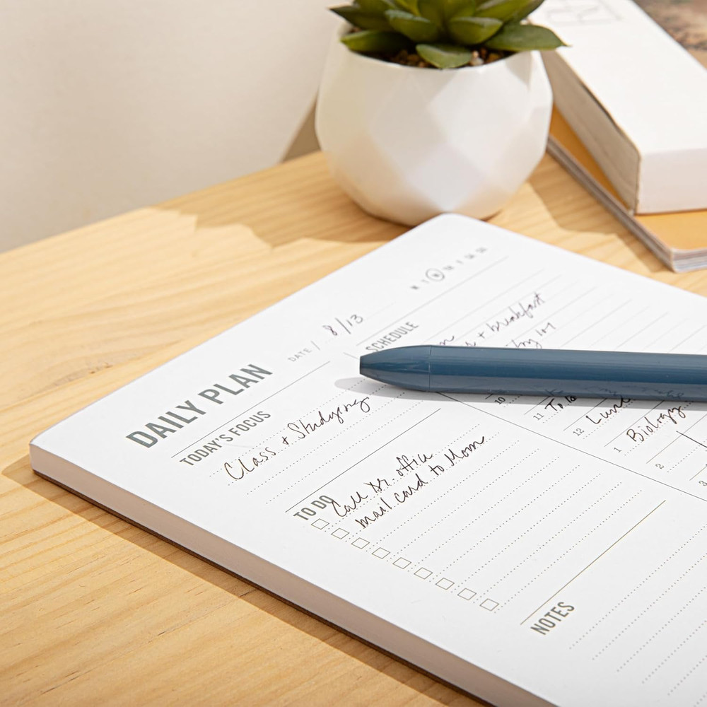 Daily Planner Notepad with Hourly Schedule - ADHD Planner, Time Block Planning P