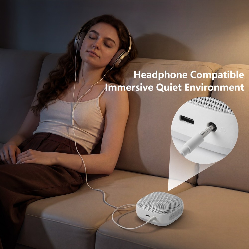 White Noise Machine with 20 Non Looping Natural Soothing Sounds Memory Function