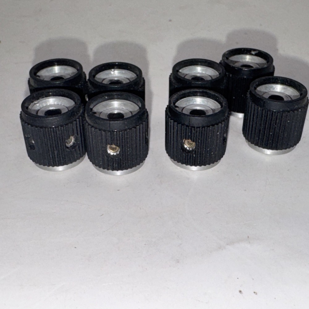 Set of 8 Test Instrument Knobs With Metal Liners