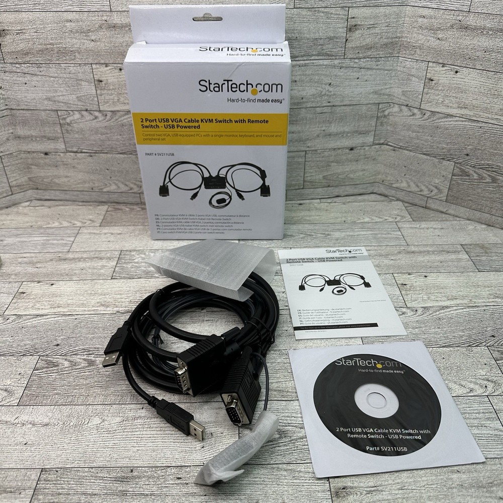 Startech 2 port USB VGA Cable KVM Switch with Remote Switch and USB Power/Data