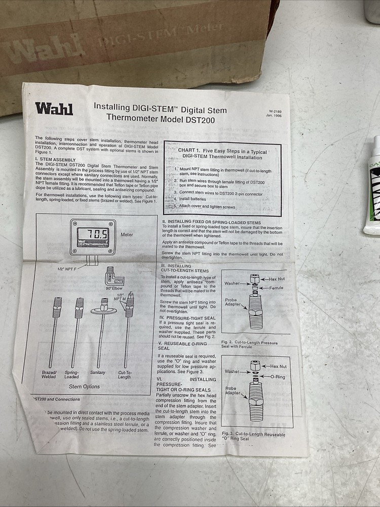Wahl Digi-Stem Thermometer DST200 NIB