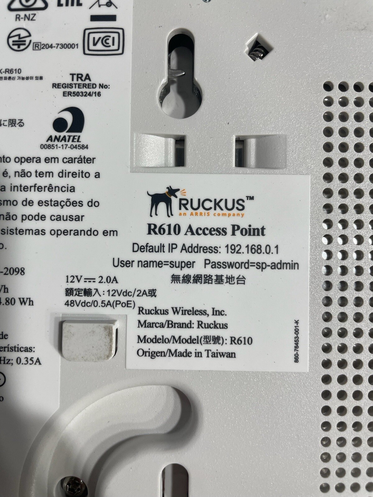Lot of 30 Ruckus 901-R610-US00 ZoneFlex R610 Wave 2 Wireless Access Pt w bracket
