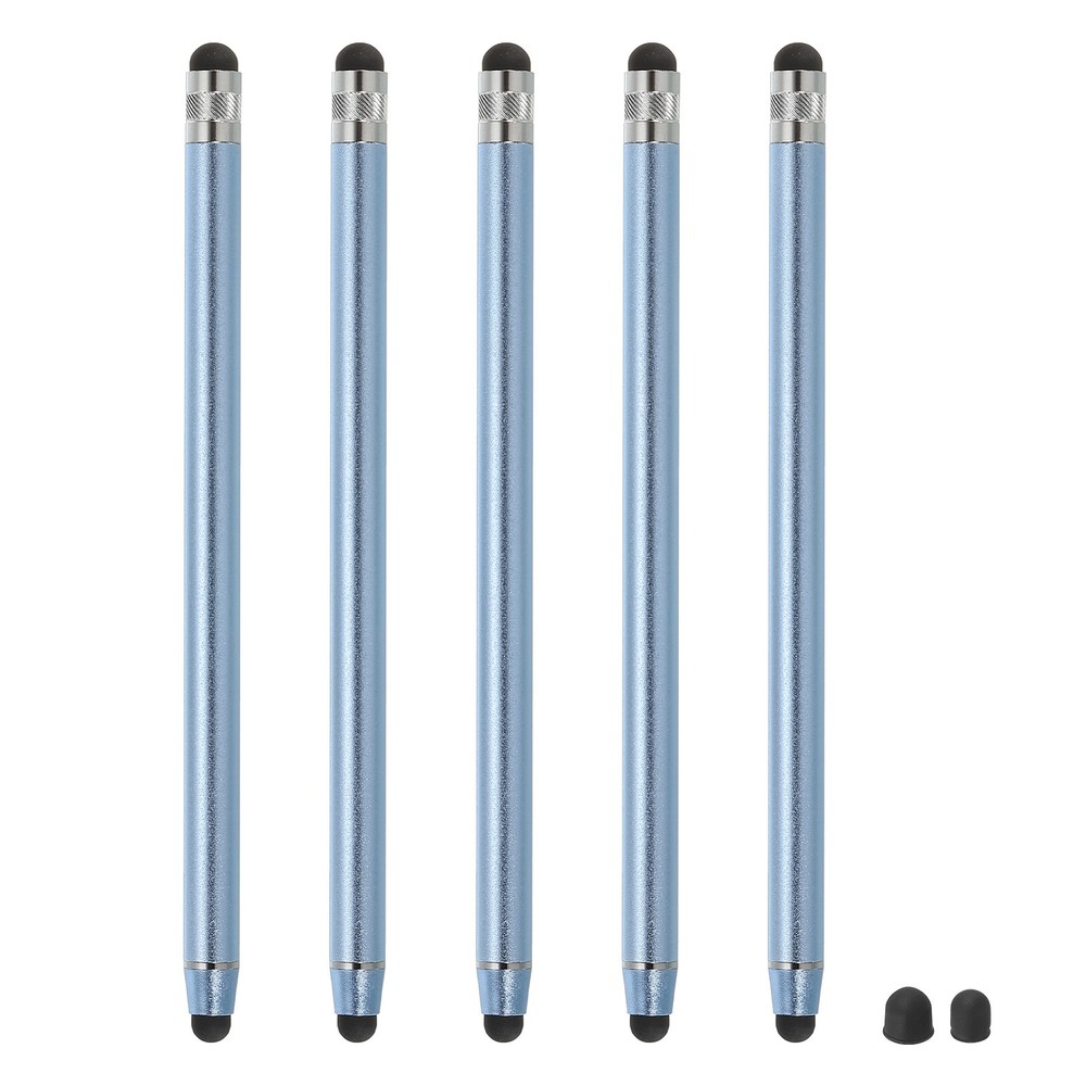 5pcs Stylus Pens for Touch Screens with 2 Extra Tips Blue