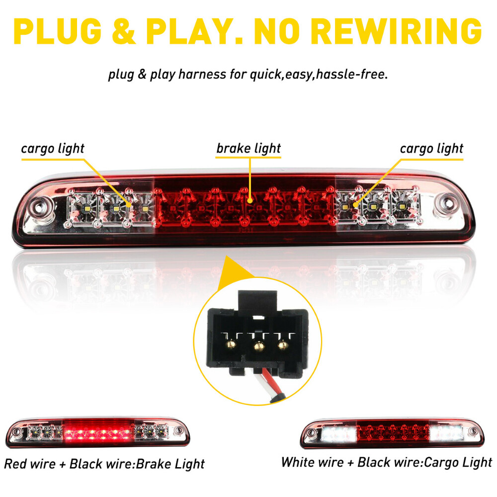LED Third 3rd Brake Light Red For 99-16 Ford F250 F350 Super Duty Cargo USA