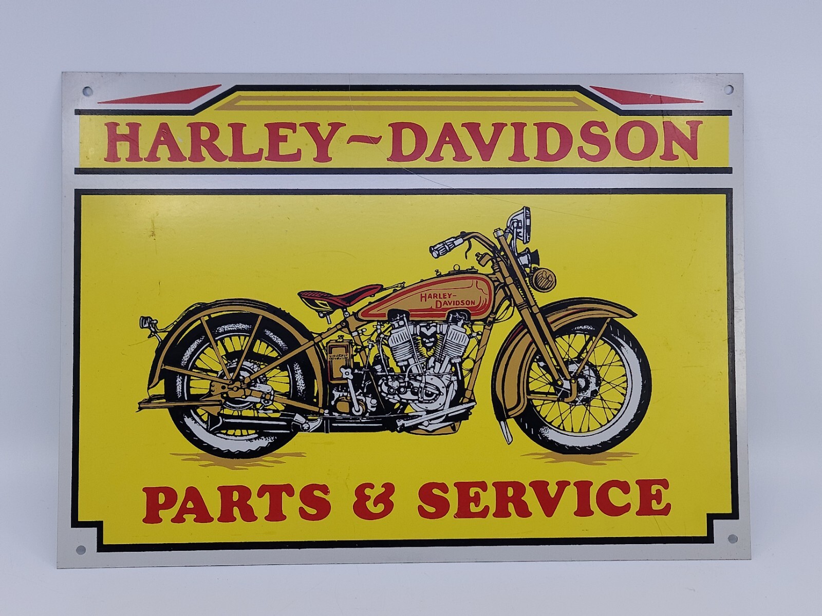 Harley Davidson Motorcycles Parts & Service Embossed Sign 14"x10" Mancave Garage