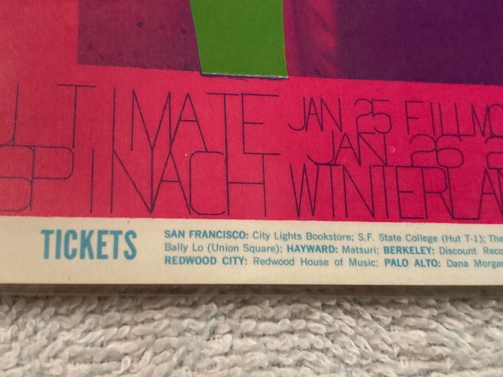 The Fillmore West Postcard BIG BROTHER & THE HOLDING COMPANY / JANIS JOPLIN 1968