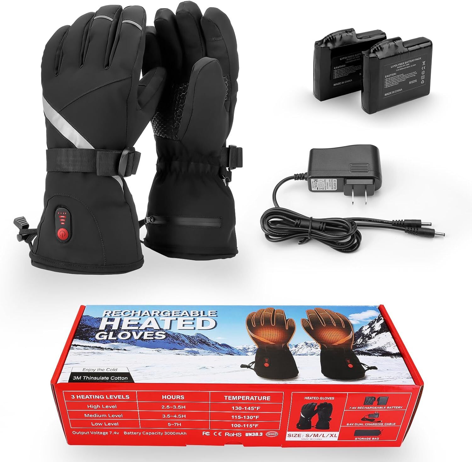 Xmas Women Men Electric Heated Sock Boot and Gloves Foot Warmer Hand Warmer Gift