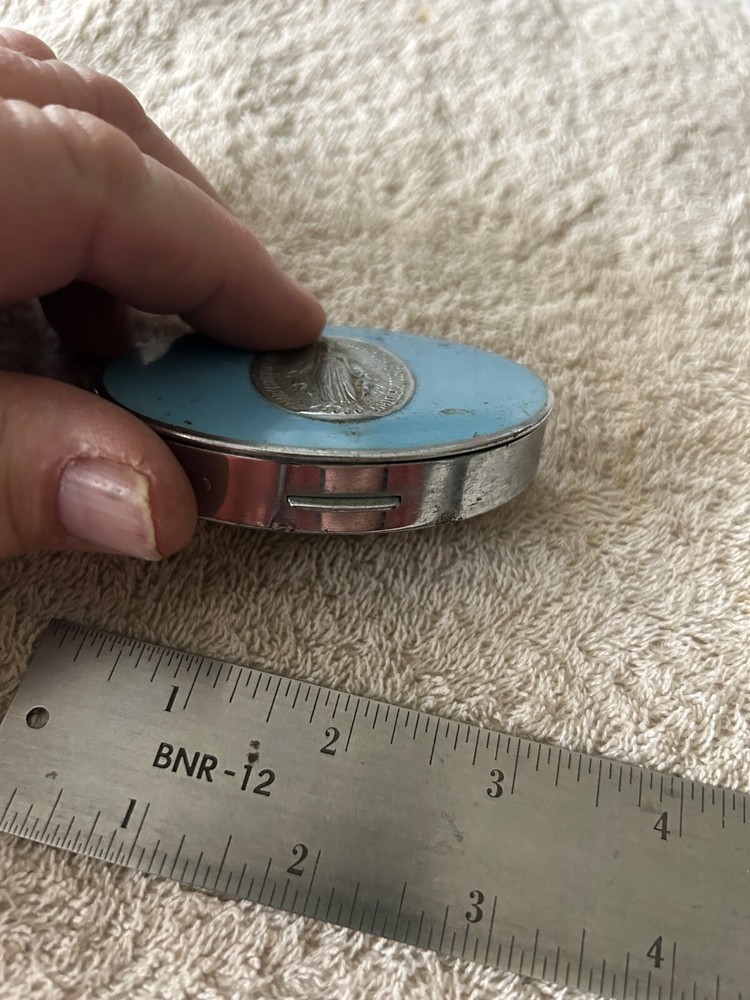 Vintage Religious Rosary Compact Virgin Mary