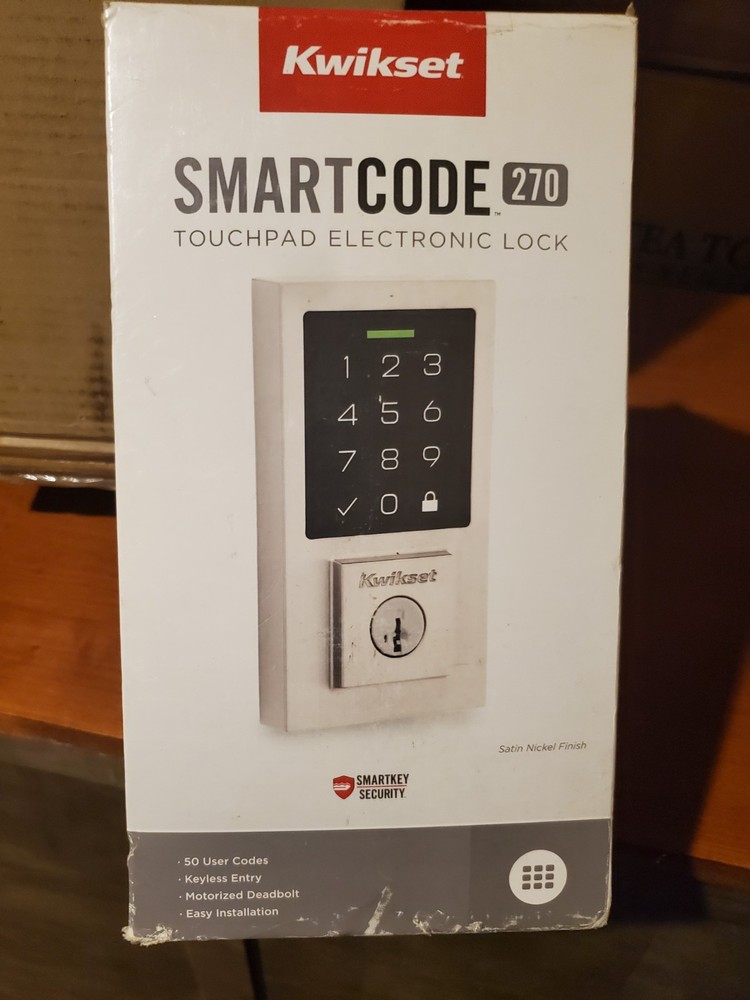 Kwikset SmartCode 270 Touchpad Electronic Lock, Keyless Entry, Satin Nickel
