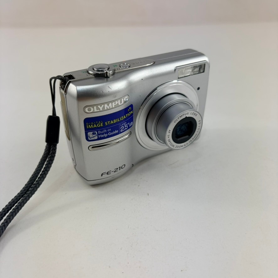 Olympus FE-210 7.1MP Digital Camera with Strap, Memory, & Extras - Tested Works