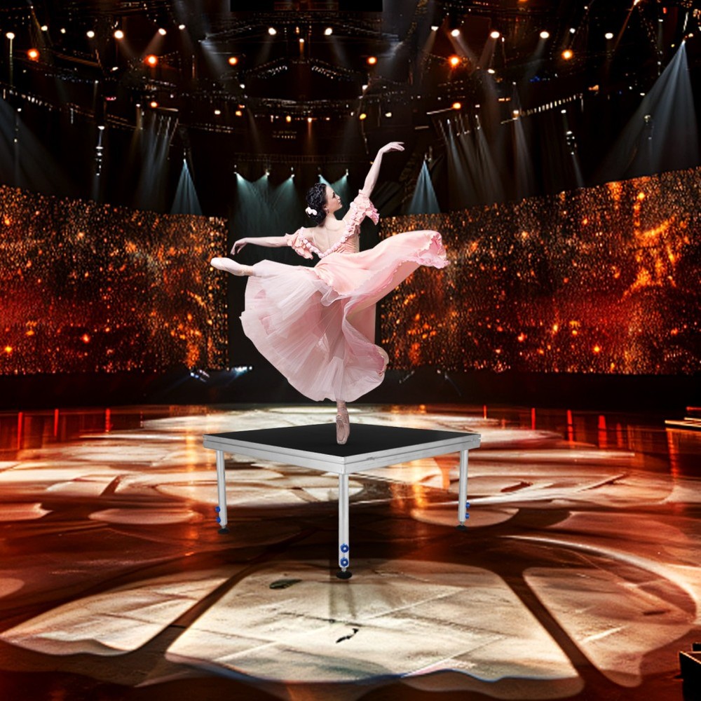 4x4ft Portable Stage Platform 24"-40"Adjustable Height Stage Riser Modular Stage