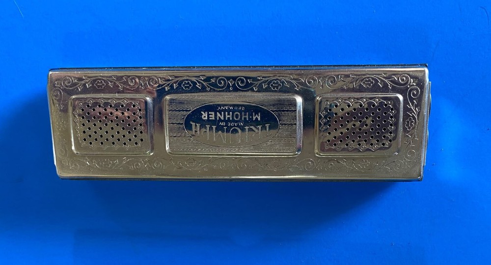 Vintage TRIUMPH M. Hohner Double Sided Harmonica In Case - German Made