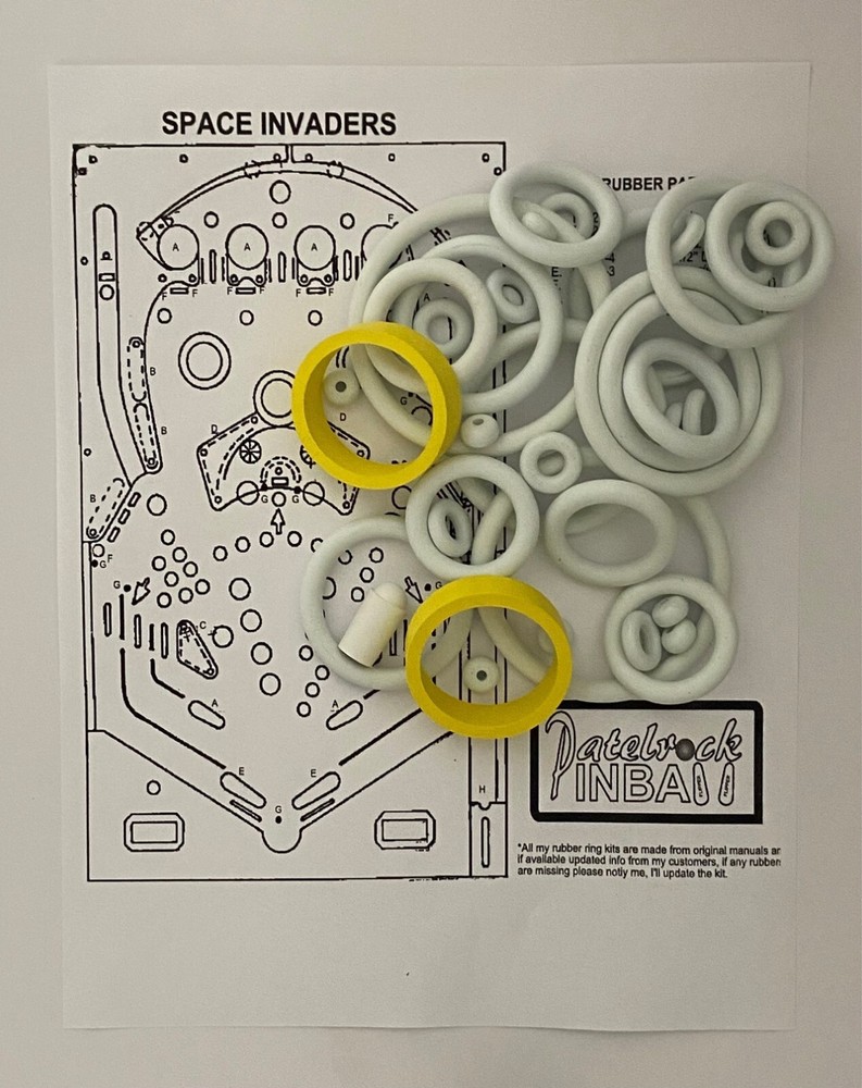 1980 Bally Space Invaders Pinball Machine Rubber Ring Kit