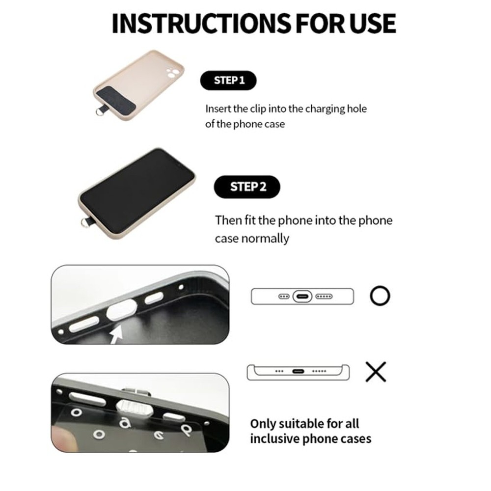 Universal Phone Lanyard Adjustable Strap Tether with Ultra Thin Patch Anchor ...
