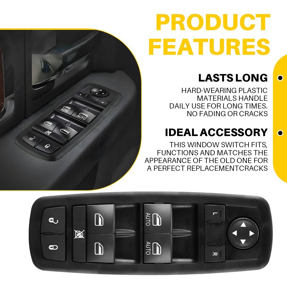 Front Driver Side Master Power Window Control Switch For Jeep Cherokee 2014-2017
