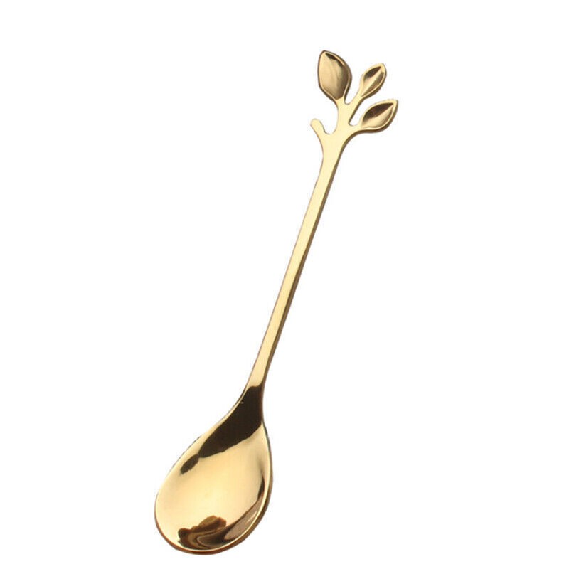 5pcs Stainless Steel Spoon Branches Leaf Spoon Kitchen Tableware Cooking Gift